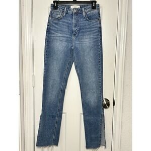 Just Black Denim Jeans Flare Leg Women's Size 26 High Rise Light Blue Wash